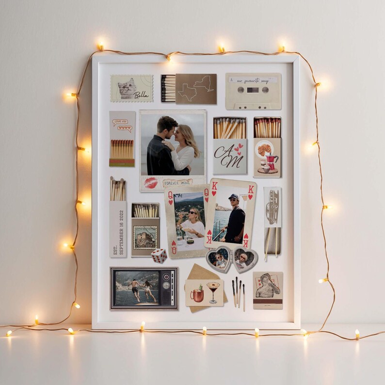 Plantilla editable de Canva para caja de cerillas, regalo DIY para él, arte mural para aniversario de novio imagen 12