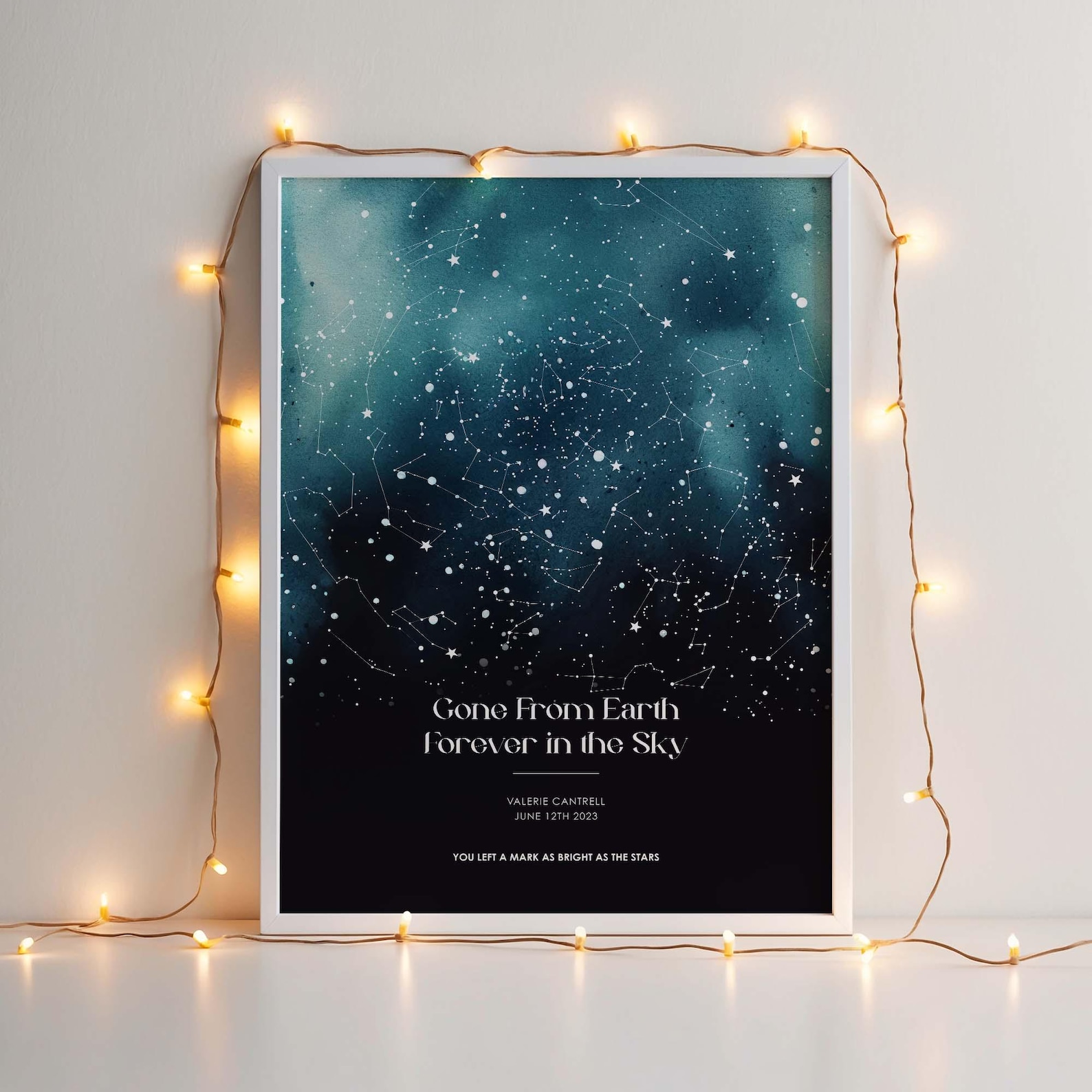 Memorial Star Map Print | Personalized Remembrance Gift (digital ...