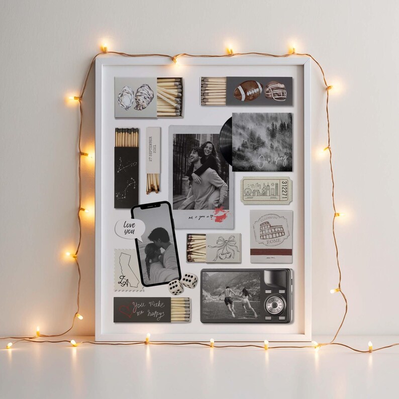 Póster personalizado de caja de cerillas, plantilla de Canva, regalo de aniversario para novio (descarga digital) imagen 12