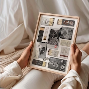 Póster personalizado de caja de cerillas, plantilla de Canva, regalo de aniversario para novio (descarga digital) imagen 14