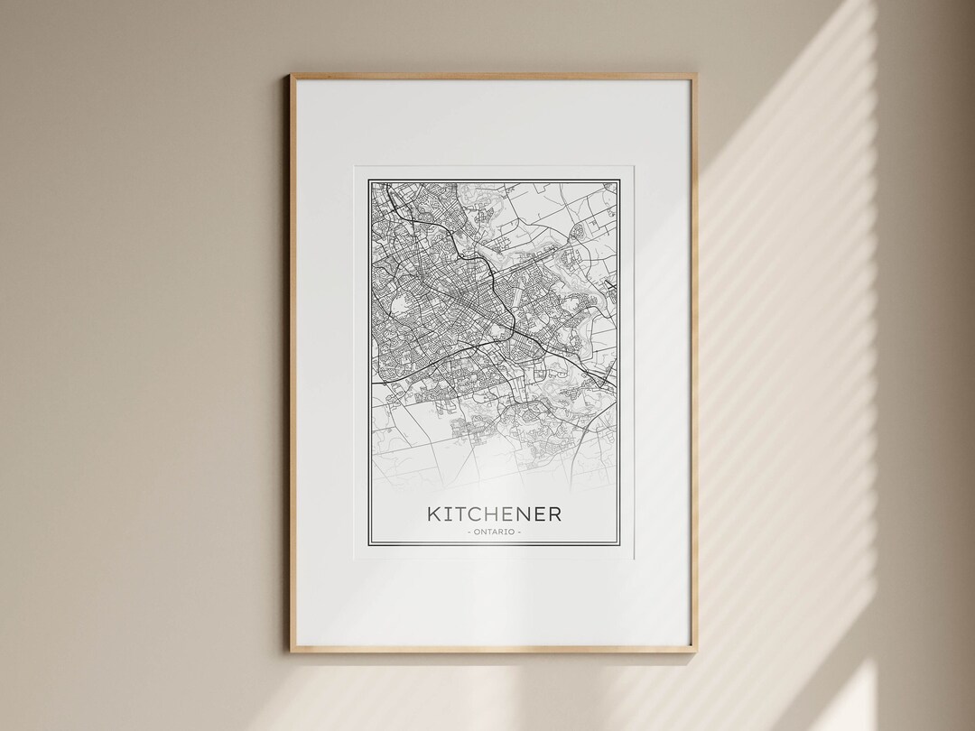 Kitchener Ontario Map Kitchener Map Print Printable Digital - Etsy