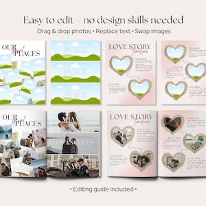 Plantilla de revista para parejas, regalo de aniversario DIY para él (editable en Canva) imagen 5