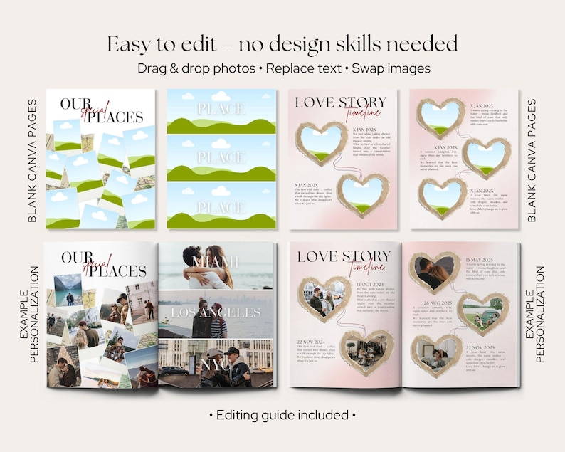 Plantilla de revista para parejas, regalo de aniversario DIY para él (editable en Canva) imagen 5