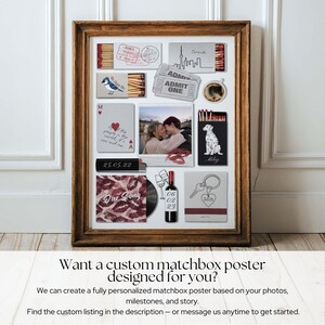 Póster personalizado de caja de cerillas, plantilla de Canva, regalo de aniversario para novio (descarga digital) imagen 11