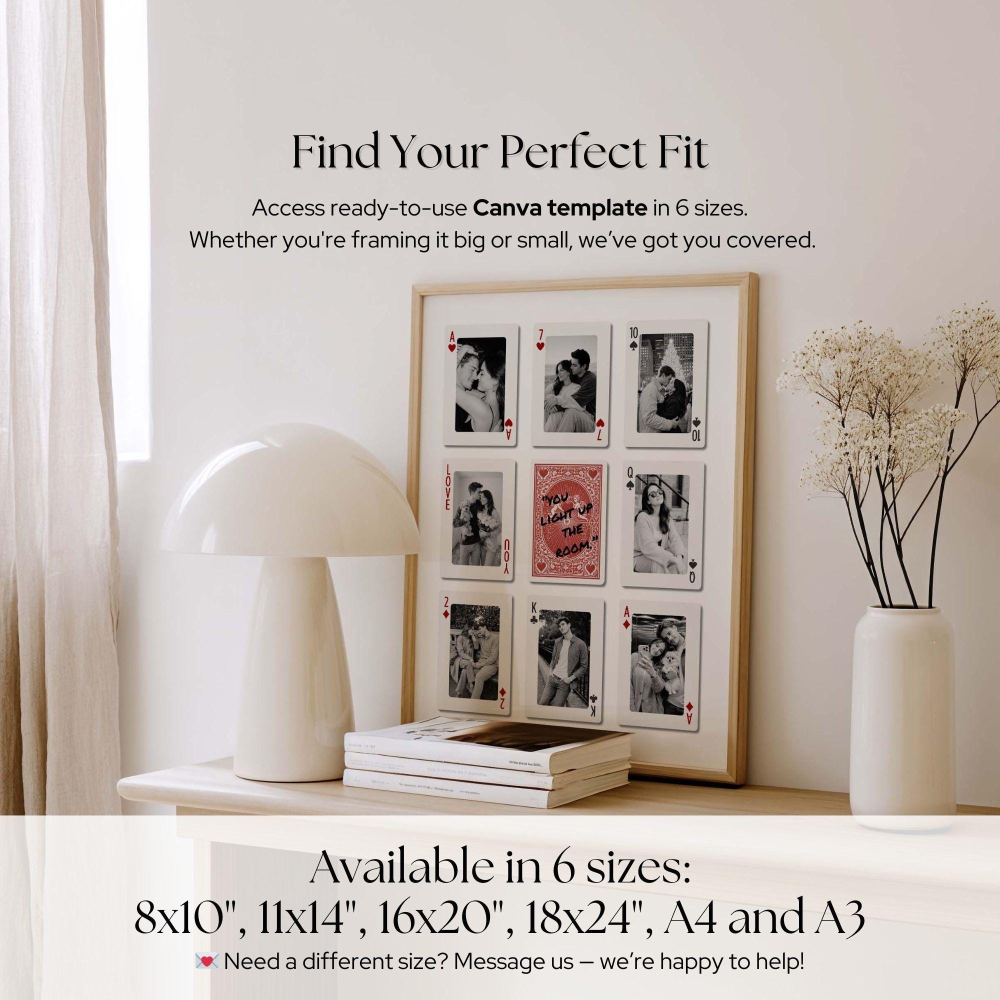 Editable Canva Template Playing Card Photo Collage, Gift for Boyfriend