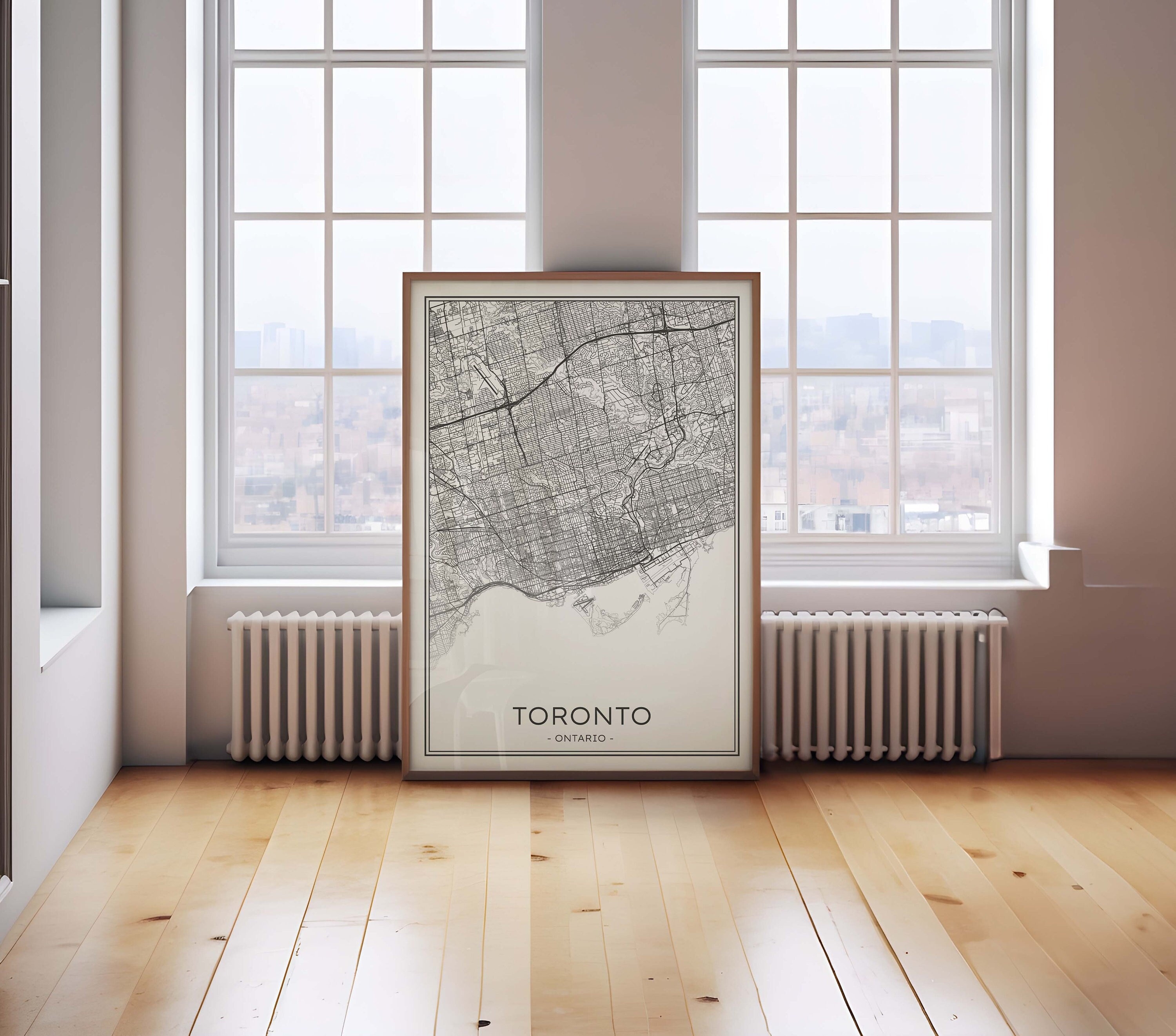 Toronto Map, Toronto Print, Toronto Ontario Map, Toronto Download Map, Printable Toronto City Map, Black and White Toronto Map Print