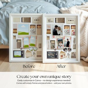 Plantilla editable de Canva para caja de cerillas, regalo DIY para él, arte mural para aniversario de novio imagen 3