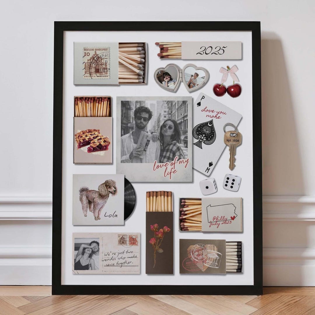 Custom Matchbox Art Template DIY Canva Matchbook Poster Anniversary