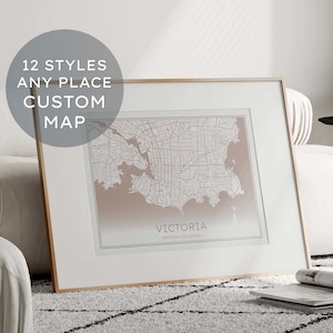 Mappa personalizzata stampabile, mappa stradale orizzontale orizzontale, poster personalizzato della città, qualsiasi mappa della città, arte murale di luoghi speciali, poster di mappa digitale