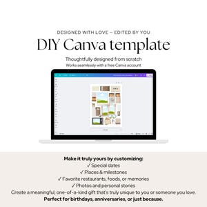 Plantilla editable de Canva para caja de cerillas, regalo DIY para él, arte mural para aniversario de novio imagen 4