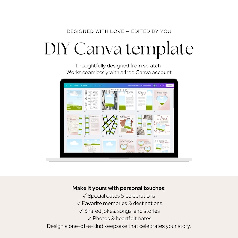 Plantilla de revista para parejas, regalo de aniversario DIY para él (editable en Canva) imagen 6