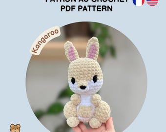 Patron Peluche kangourou | Amigurumi Kangourou | Patron kangourou au crochet