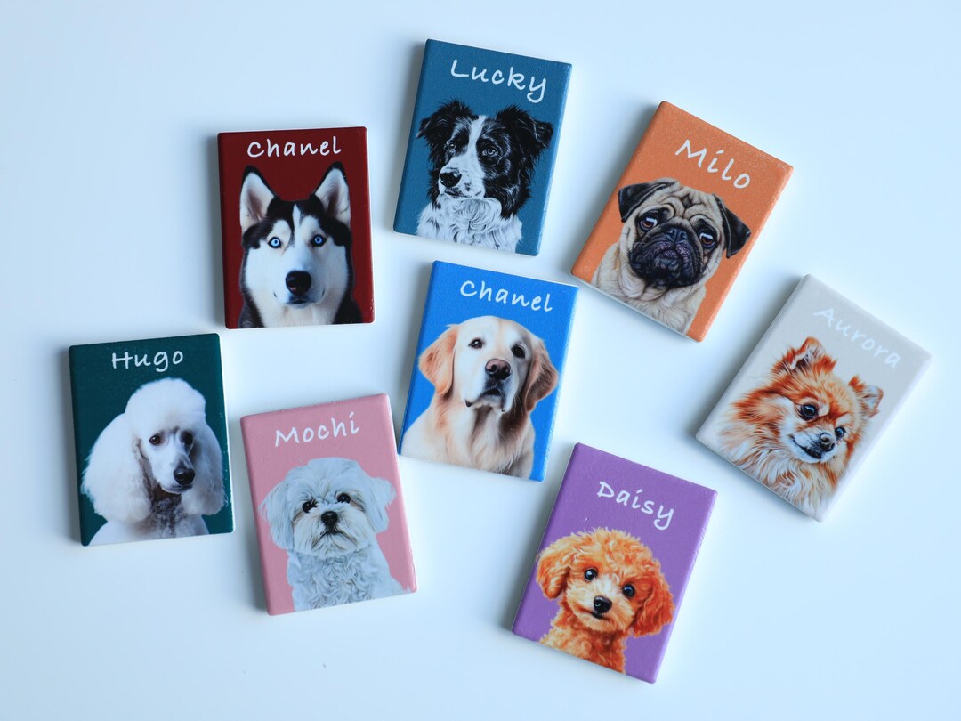 Personalized Pet Portrait Fridge Magnet: Custom Dog Cat Memorial Gift ...