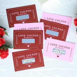 Coupons d'amour à gratter Cadeau personnalisé pour partenaire Personnaliser un anniversaire, un cadeau de la Saint-Valentin Un cadeau de couple pour un amoureux, un cadeau pour lui/elle
