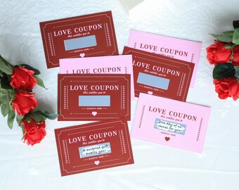Personalized Scratch-Off Love Coupons: Anniversary, Valentine's Day Gift