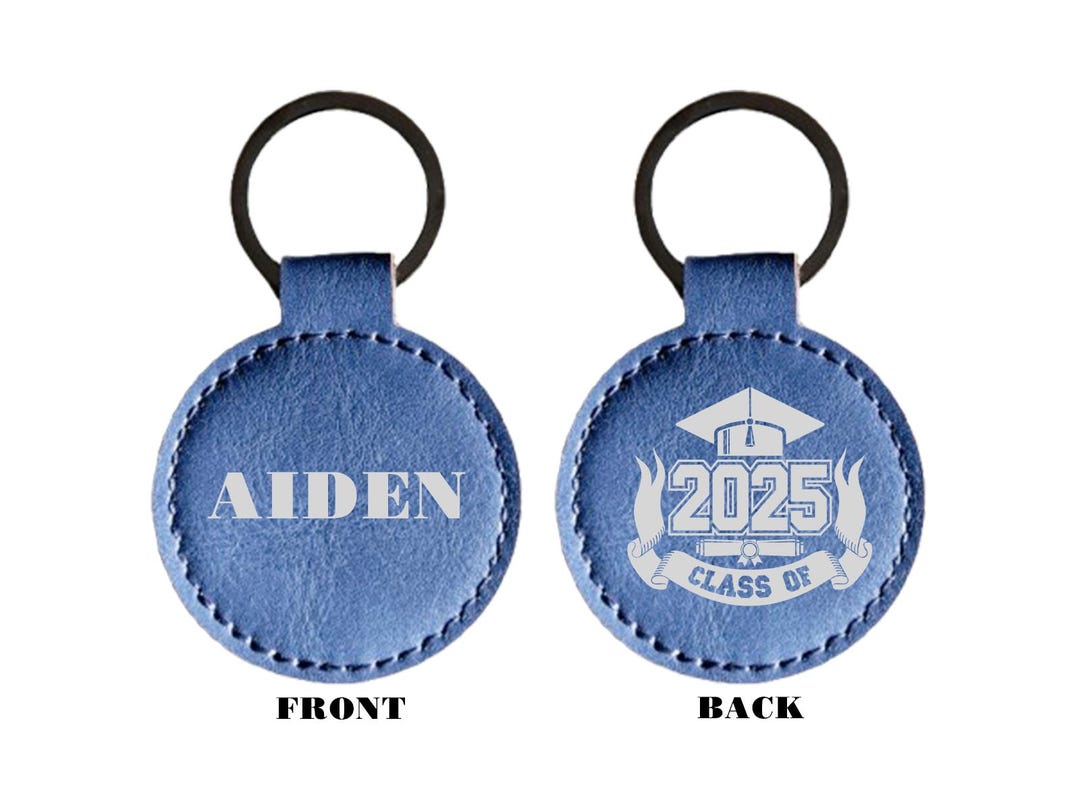 Personalized Leather Graduation Keychain: Class of 2025 Keepsake - Etsy
