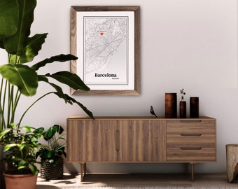 Personalized Map Print, Custom Locations, Your Choice, Anniversary, Custom Map, Home Town Map, City Map