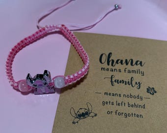 Pulsera de punto para niñas Regalos de Lilo y Stitch Cosas de Stitch Disfraz Regalos para hijas de mamá, regalos para nietas de abuelas, regalos para sobrinas