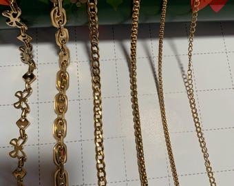 18K Gold Plated Chain Necklace , Pig Head Nose Chain,Handmade Butterfly Chain ,NK Chain, Box Chain,Gift For Her, Gift For Him,Christmas Gift