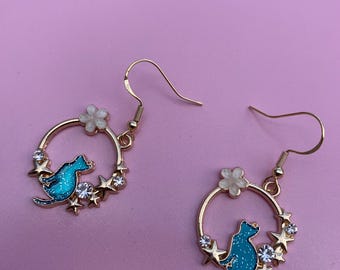 Cat earrings, star earrings,  Halloween costum drop earrings