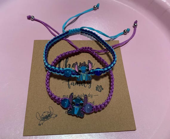 Bracelet de dessin animé Disney Lilo & Stitch – Bracelet imprimé anime mignon pour enfants et filles, cadeau de Noël