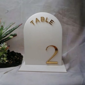 Acrylic Table Number-Arch Table Numbers- Wedding Table Numbers-3D Text-Wedding Signs - Reception Décor