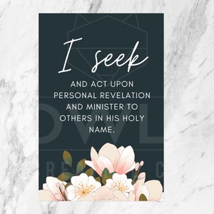 Printable YW Theme, Affirmation Card Style - LDS Young Women Set of 7 ...