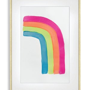 Neon Rainbow Hand Painted Original Art for Nursery or Kids Bedroom