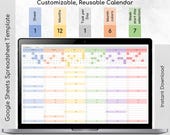 2026 Yearly Calendar Spreadsheet: Excel & Google Sheets Planner (Digital Download)