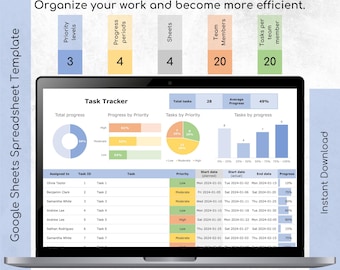 Project Management Task Tracker: Excel & Google Sheets Template