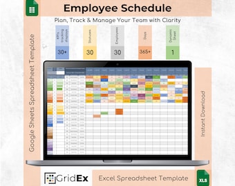 Mitarbeiter Schichtplan Tabelle | HR Personalplaner und Rota Vorlage | Team Verfügbarkeits-Tracker