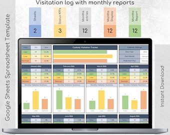 Custody Visitation Tracker Spreadsheet | Excel & Google Sheets | Color-Coded Calendar, Co-Parenting Log, Court Documentation