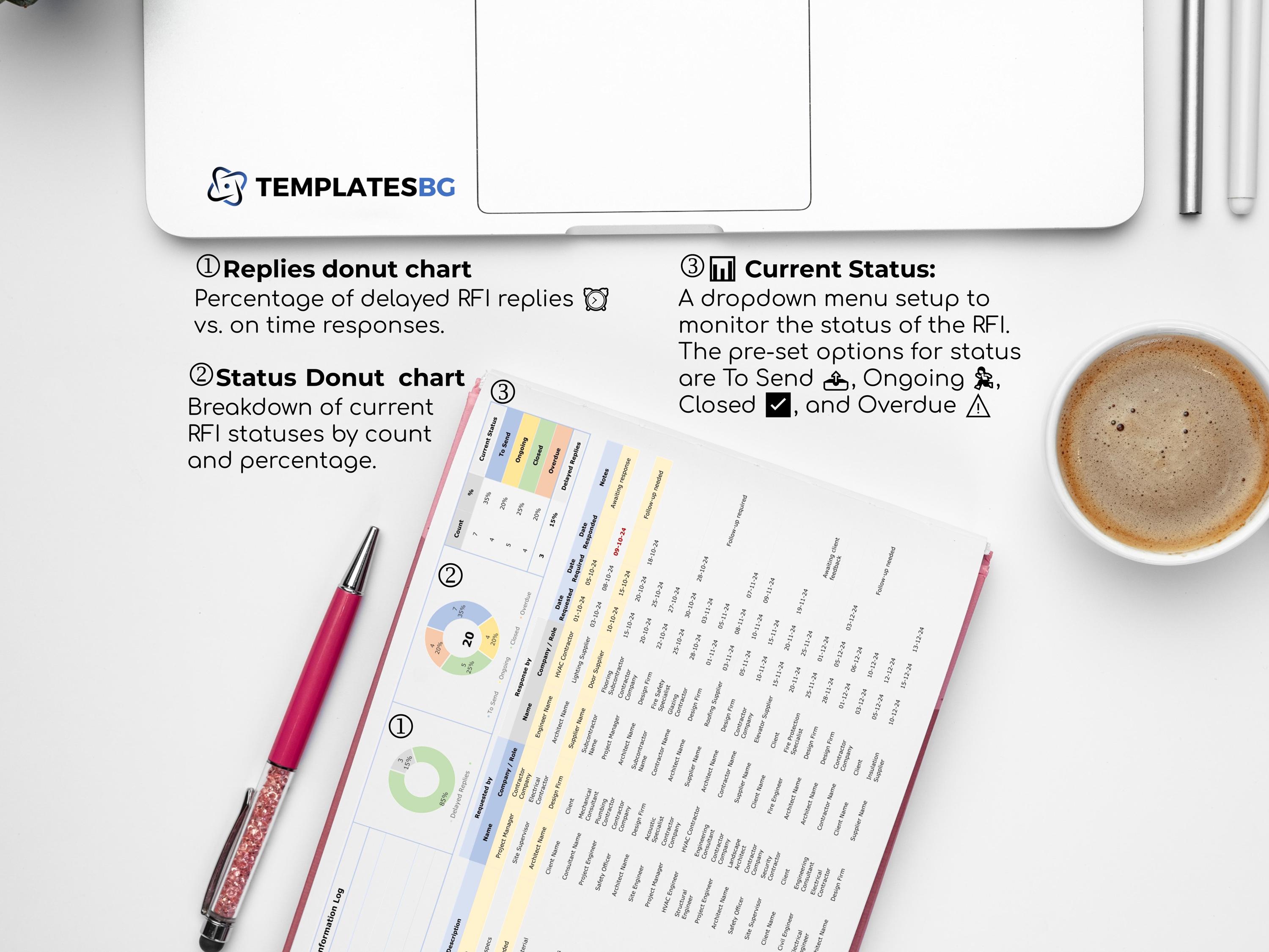 RFI Log Excel Template: Project Management Spreadsheet (digital ...