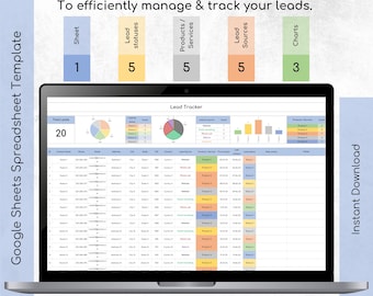 Lead Tracker Google Sheets Template: Sales Management Spreadsheet (Digital Download)