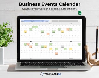 Event Calendar Excel Spreadsheet: Small Business Event Planning (Digital Download)