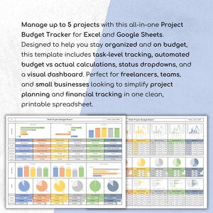 Project Spend Graph Project Budget Excel Spreadsheet: Business Project Tracker (digital ...