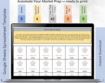 Preisschild Print Generator Spreadsheet Template (Excel & Google Sheets)