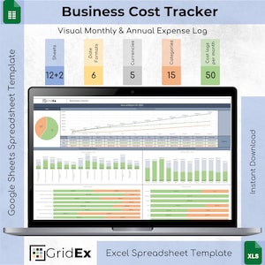 Business Expense Tracker: Excel & Google Sheets Dashboard (PDF Guide Included