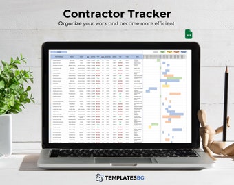 Outil de suivi des tâches de l'entrepreneur : modèle de feuille de calcul Excel (téléchargement numérique)