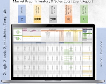 Craft Fair Sales Tracker: Excel & Google Sheets Lagerlogbuch (Digitaler Download