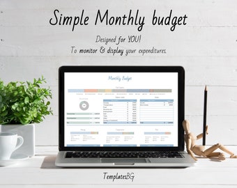 Monthly Budget Spreadsheet, Budget Sheet, Budget Tracker, Monthly Spreadsheet, Budget Planner, Expense Tracker,  Template for Excel