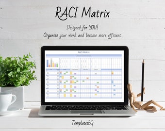 RACI Matrix Excel Spreadsheet: Project Management Task Tracker (Digital Download)