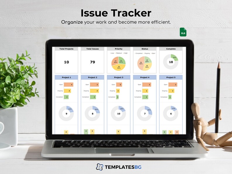 Visual Project Issue Tracker Issue Tracker Excel Template: Project Management (digital Download) - Etsy