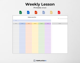 Lesson Plan Template: Academic Planner Printable as Excel Spreadsheet Template & PowerPoint Template | Homeschool Schedule Lesson Planner
