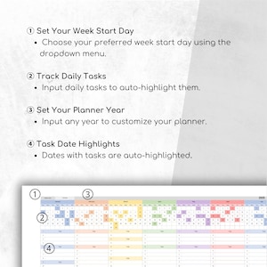 Simple Yearly Planner Spreadsheet Template for Excel and Google Sheets with one-sheet layout, 12 months, task tracking, color-coded months, and customizable week start. Instant download.

yearly calendar 2025, 2025 excel planner, google sheets planner, calendar 2025 excel, excel calendar 2025, calendar spreadsheet, spreadsheet planner, yearly planner excel, 2025 calendar sheet, annual planner 2025, productivity excel, calendar template, excel google planner
