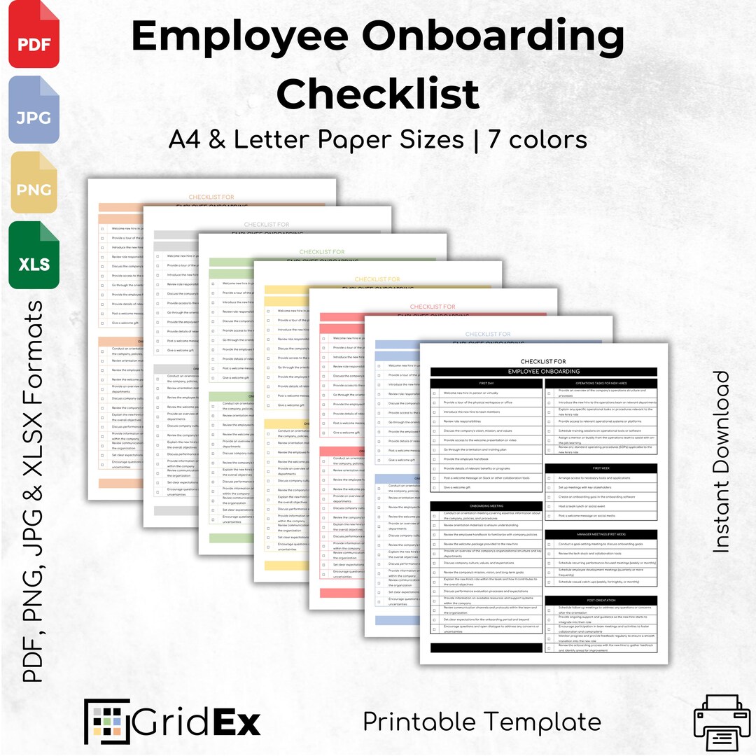 Employee Onboarding Checklist Template: HR Excel Spreadsheet (digital ...