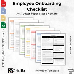 Employee Onboarding Checklist Template: HR Excel Spreadsheet (Digital Download)