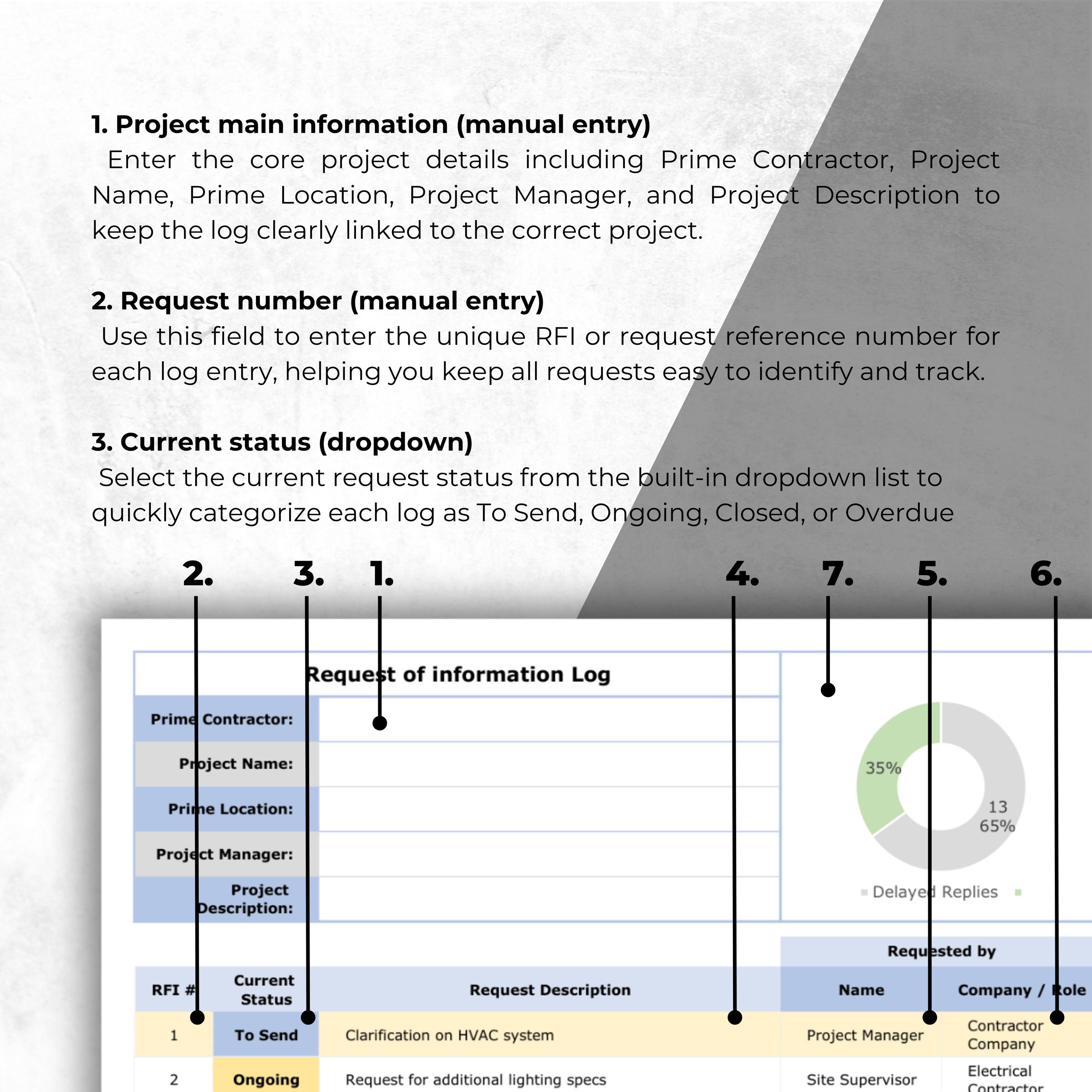 RFI Log Spreadsheet Excel Google Sheets Request Tracker Deadline ...