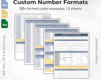 Custom Number Formats Cheat Sheet | Excel & Google Sheets Formatting Guide (Digital Download)