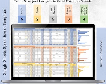 Project Budget Excel Spreadsheet: Business Project Tracker (Digital Download)